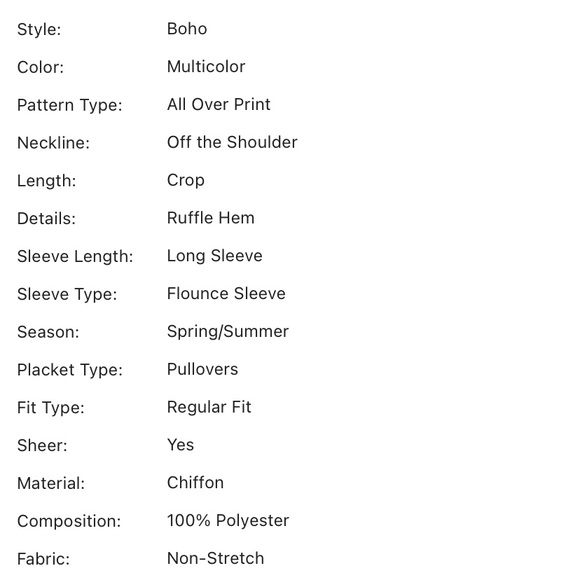 Multicoloured Off The Shoulder Crop Chiffon Top - Picture 6 of 6